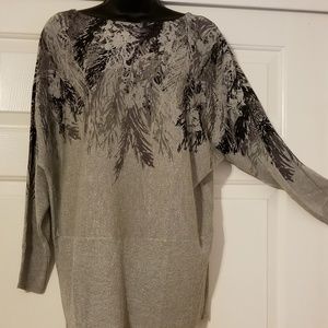 Alfani silver, black, & Lavender sweater